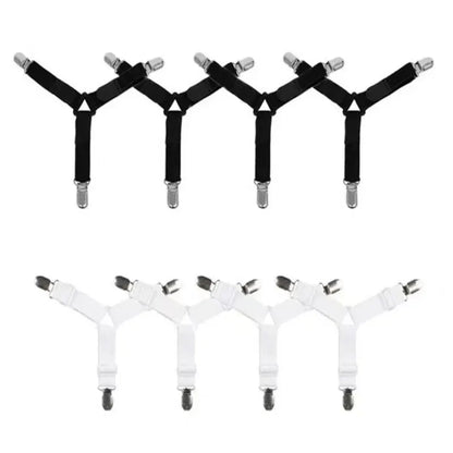 Triangle Bed Sheet Holders Fitted Sheet Clips Adjustable Sheet Suspenders Mattress Gripper Clips for Bed Mattress Cover