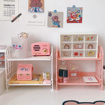 High Appearance Horizontal Desktop Storage Shelf Simple Multi-storey Dormitory Storage Shelf Computer Office Available