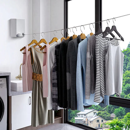 Stainless Seel Retractable Clothesline Pull-Out Clothes-Drying Machine Rope Space-Saving Clothes Drying Rack For Household