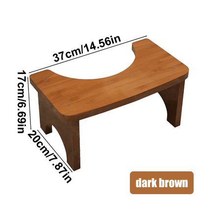 Sturdy Portable Bamboo Toilet Squat Stool for Adults,Wide and Stable,Bathroom Potty Stool,Easy to Use and Clean, Portable Design