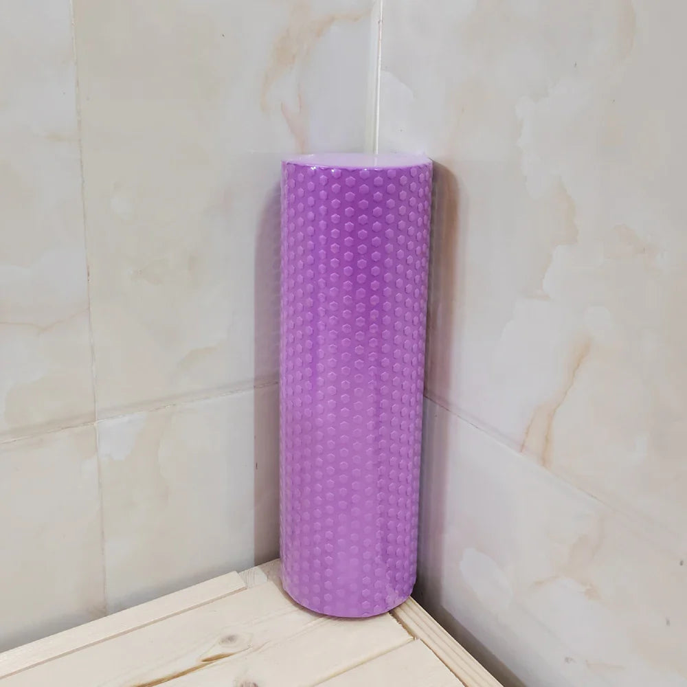 Yoga Roller Round Enhanced Home Workouts EVA Foam Cylinder Hexagonal Roller for Pilates Exercise  Diameter 9.5cm Length 29.7cm