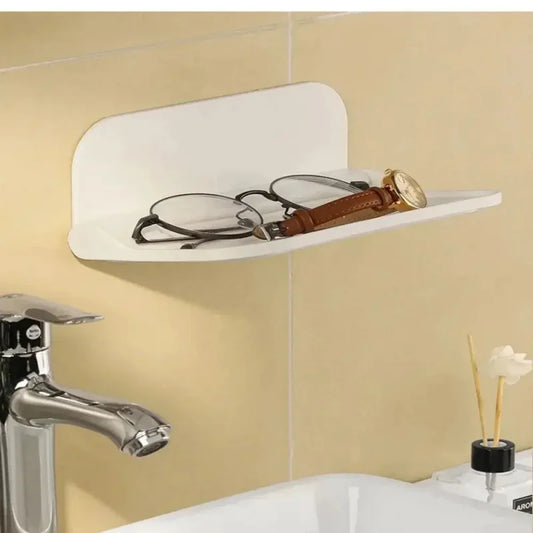 1pcs Wall Mounted Shelf Saving Space Foldable Storage Rack Punch-Free Phone Holder Wifi Router Storage Tray BathroomOrganizer