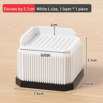Adjustable Height Furniture Risers - High Load - Bearing, Triple Anti - Slip for Sofa, Bed & Desk