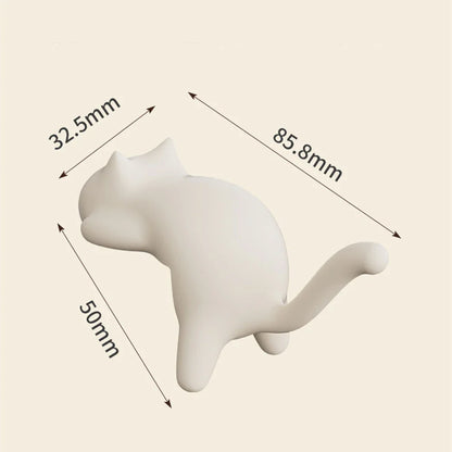 Cat Shaped No Trace Hooks, Damage-Free Wall Mount Holder Clip for Bag/Purse/Pencil Case on Desk Table Study Office