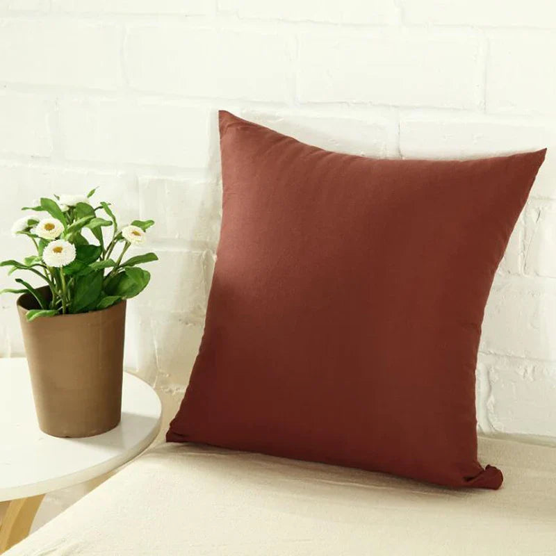 40*40cm Pillow Case Solid Color Sofa Cushion Backrest Pillowcase Family Living Room Cushion Waist Cushion Cover For Household
