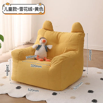 Eco-friendly Nordic Simple Living Room Soft Comfortable Backrest Person Single Sofa Chair Cute Bean Bag Baby Small Sofas