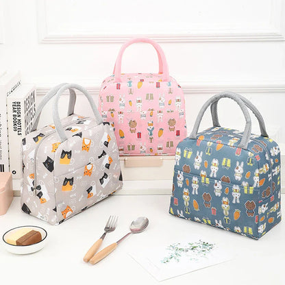 1PC Portable Lunch Bags Thermal Insulation Lunch Box Storage Bag Children's School Lunch Box Bag Picnic Storage Large Capacity
