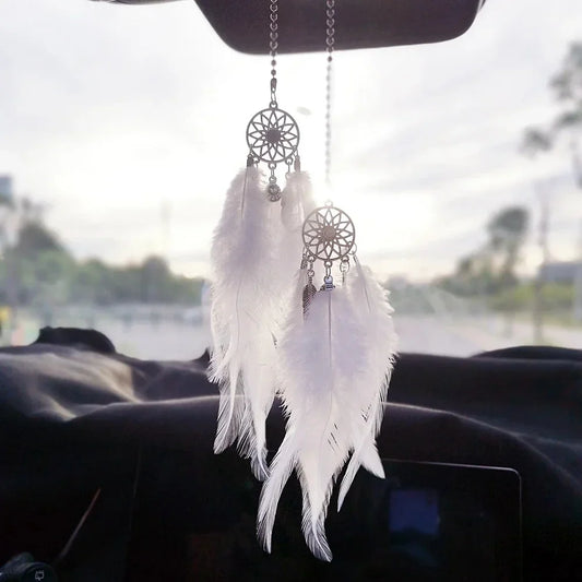 1/2pcs Car Interior Accessories Dream Catcher Multi Color Car Interior Rearview Mirror Hangings Lucky Car Ornament Decor