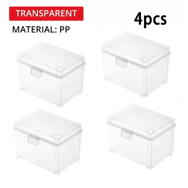 2/4PCS Small Semi-Transparent Plastic Cards Cases Folder Matte Flip-Top Jewelry Box Accessories Storage Organize Packaging Boxes