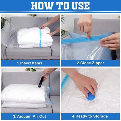 3-5PCS Vacuum Storage Bags, Space Saver Bags  Compression for Comforters and Blankets Clothes Travel Packing Organizer