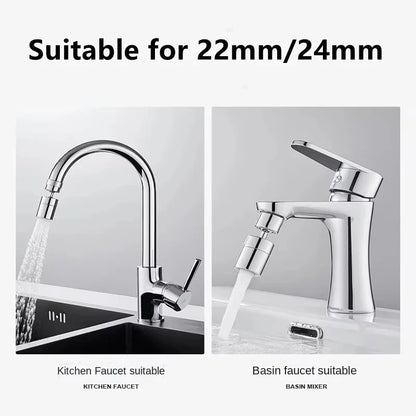 720° Universal Faucet Extender Aerator, Rotating Splash Proof Water Saving Faucet Adapter, ABS Plastic Washbasin Faucet Nozzle f