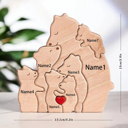 Wooden Bear Home Art Puzzle Personalized Custom Birthday Gift Art Puzzle Home Decor Christmas Thanksgiving Mom Home Warm Gift