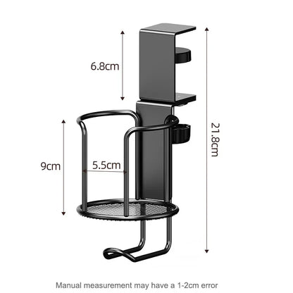 2 in 1 No Drill Desk Cup Holder Adjustable Upgraded Arm Clamp Stand 360 Degree Rotating Table Edge Clamp Anti-Fall Cup Holder