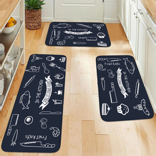 multiusos de absorción de agua : cocina, baño, baño, antideslizante, absorción de humedad, alfombra lavable a máquina