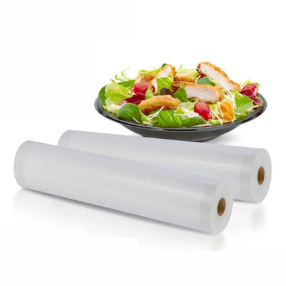 A set of 2 vacuum-sealed bags of the same size, with a length of 500CM, suitable for food storage vacuum low-temperature cooking