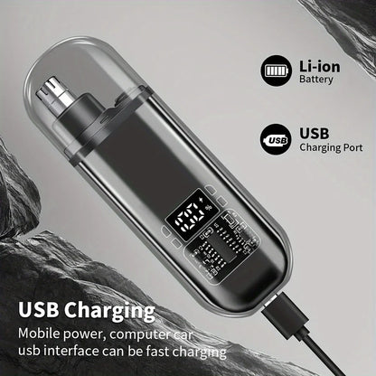 Suitable for men, USB charging nose and ear hair trimmer portable electric nose hair clipper, mini compact design, quick chargin