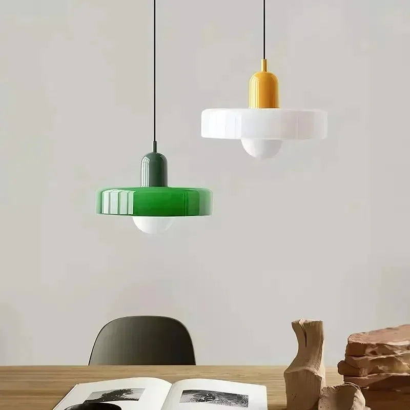 Nordic Retro Glass Pendant Lamps Indoor E27 LED Chandelier Living Room Dining Room Bedroom Kitchen Decorative lights Fixture