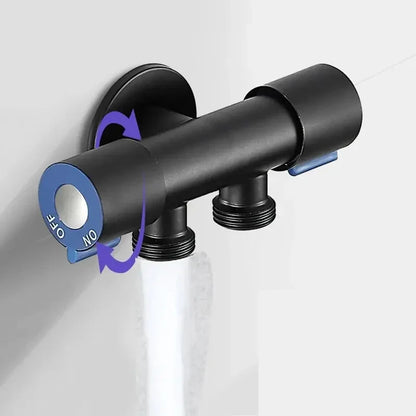 LUHAIXIONGDI Stainless Steel Single Cold Water 1 In 2 Out Bathroom Toilet Angle Valve Washing Machine Double Outlet Water Tap