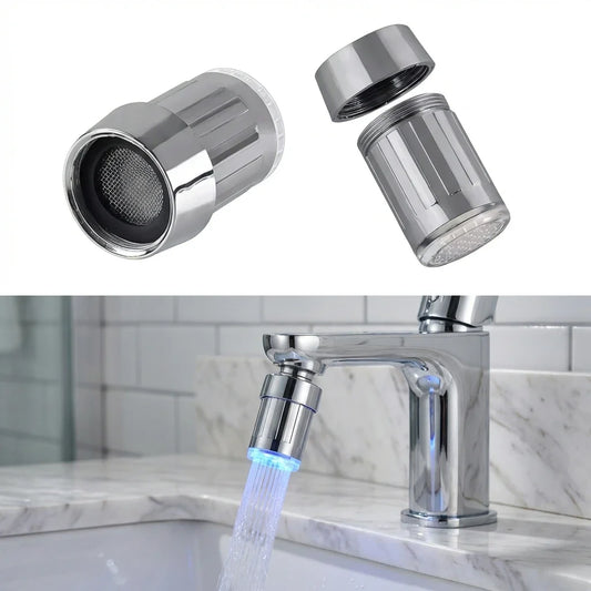 LED Faucet Head with Automatic 3-Color Change Water Saving Light Tap Nozzle for Kitchen Bathroom Aerator Stream Glow