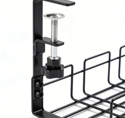 Metal under Table Storage Rack Cable Management Tray Wire Organizer for Home Office Desk No Punching Kitchen Storage Accessories