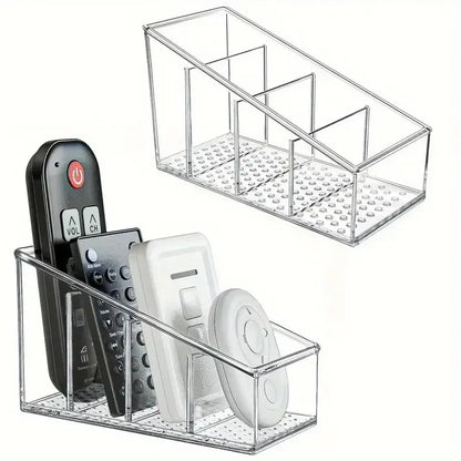 Romote Control Holder with 4 Compartments Clear Romote Holder Home Decor Kitchen Acccessories Make Up Orangizer