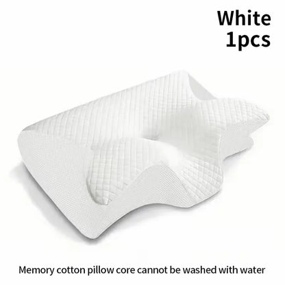 1pc Memory Foam Cervical Pillow, 2 in 1 Ergonomic Contour Orthopedic Pillow for Neck Pain, Contoured Support Pillows,Neck Pillow