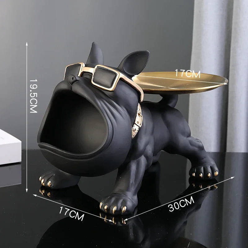 30cm Home Decor Bulldog Figurine Dog Statue Storage Box Animal Ornament Resin Craft Art Sculpture Figurine Home Puppy Sculpture