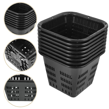 8Pcs Hydroponic Vegetable Basket Net Pots Garden Containers Plastic Net Pot Root Control Device Orchid Aquatic Plant