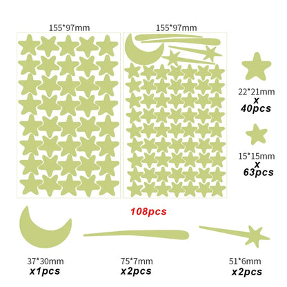 Luminous Moon Stars Wall Stickers for Kids room Bedroom Decor Glow in the dark Earth Wall Decals Noctilucent Stickers Home Decor