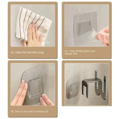 Non Perforated Simple Shoe Storage Rack Bathroom Door with Drainage on The Back Wall Bathroom Slipper Rack Wall Mounted Hook