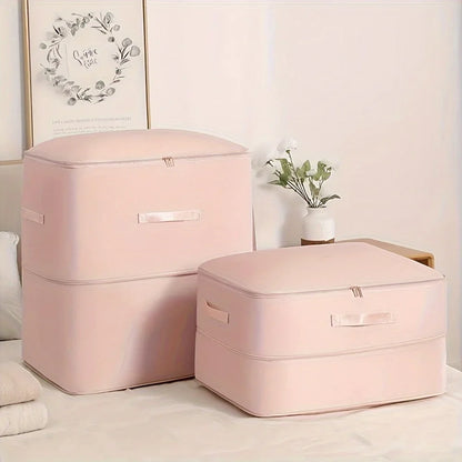 Heavy-Duty Self-Compressing Storage Bag - Portable Organizer for Clothes, Blankets & Quilts, Ideal for Closet Organization