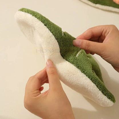 Soft Double-layer Leaf Style Hand Towel Thickened Absorbent Hanging Hand Cloth Speed Dry Handkerchief Rag for Kitchen Bathroom