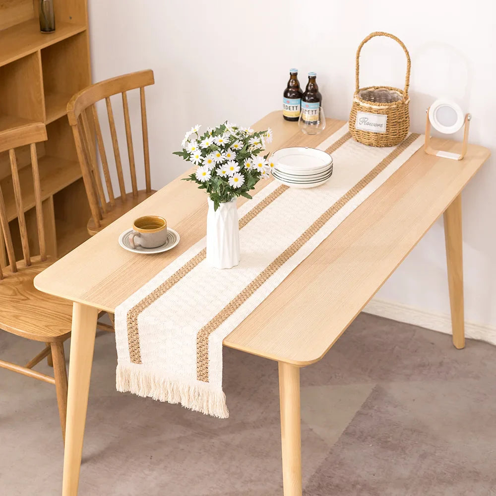 Cotton And Linen Table Runner For Wedding Decoration Festivals Easter Decoration 2025 Mariage chemin de table