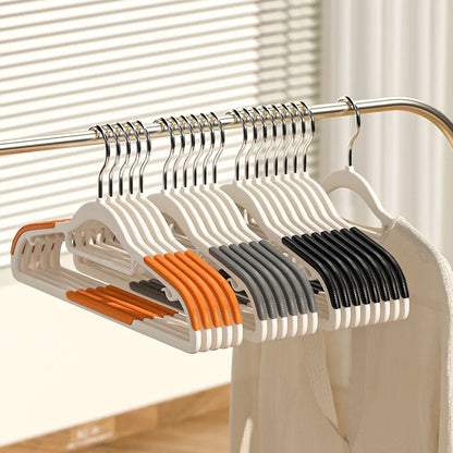 10Pcs Black/Orange/Grey Multifunctional Wet and Dry Household Hanger Suitable for Hanging Clothes Bedroom Wardrobe Anti-Slip
