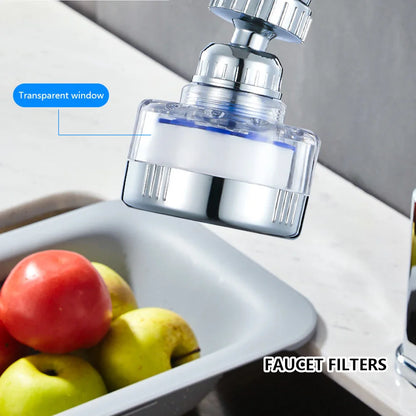 Kitchen Faucet Water Filter Pressurized Sink Filter Water Purifier 360° Tap Splash Proof Faucet Aerator Extender for Bathroom