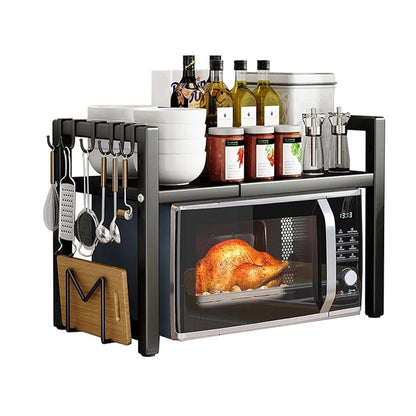 Microwave Oven Rack Adjustable Kitchen Microwave Stand with Cutting Boards Stand Kitchen Storage Rack Desktop Organization