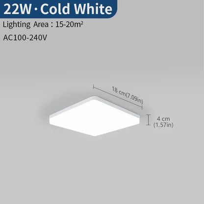 MARPOU Square Led ceiling lamp bedroom lighting Neutral white cold white warm white 48W 36W 24W 18W led ceiling light room