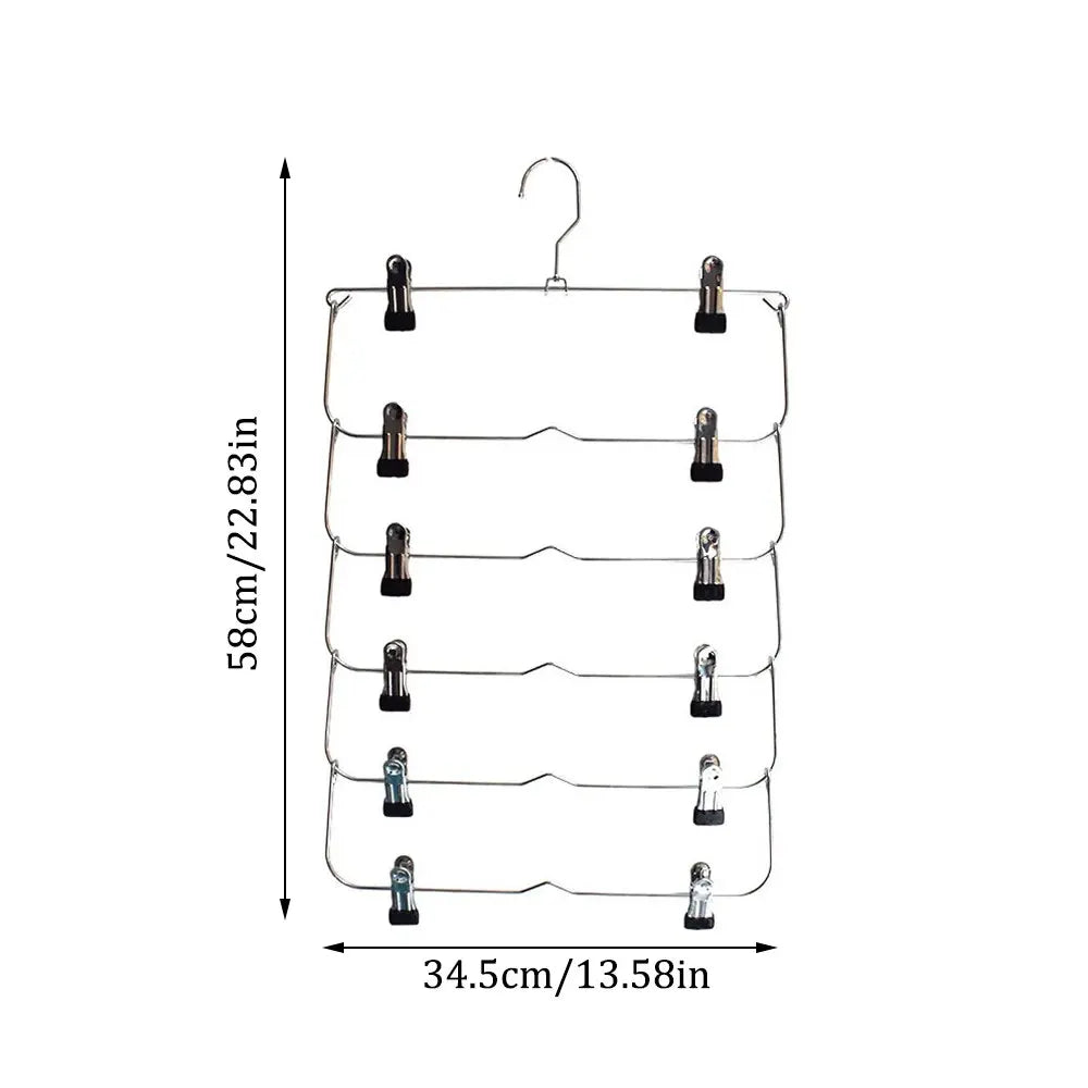 Multi Functional Folding Multi-Layer Pants Rack, Pants Hanger, Household Anti Slip And Seamless Wardrobe Storage Tool