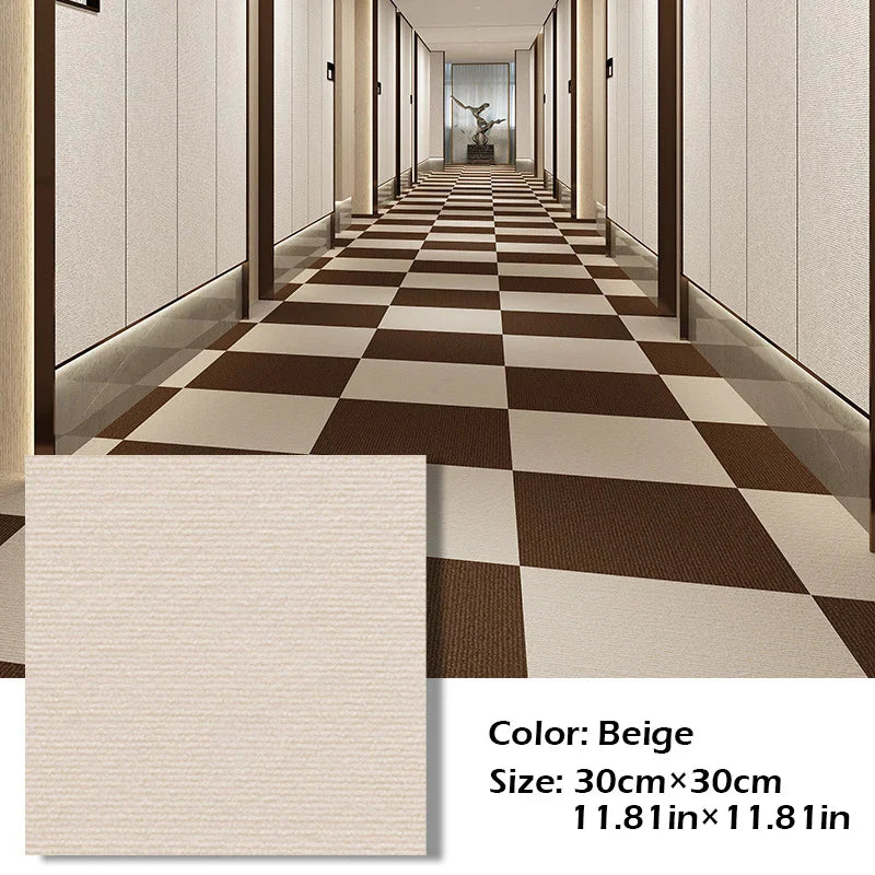 30X30cm Self-adhesive Anti Slip Splicing Block Floor Mute Rug Bedroom Mat Carpet Water Absorption and Anti Slip Living Room Home