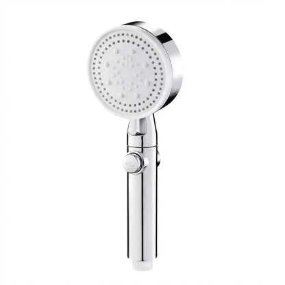 Adjustable High Pressure Shower Head with 5 Modes Water Saving One-Key Stop Spray Nozzle - Bathroom Shower Accessories with Hose