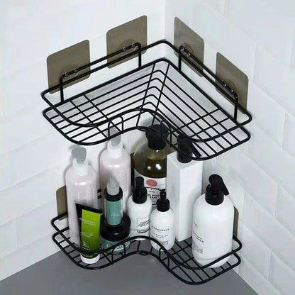 Toilet Storage Rack Bathroom Shelf No-Drill Corner Shelf Shower Wall Mounted Shelf Bracket Bathroom Accessory Organizer Shampoo