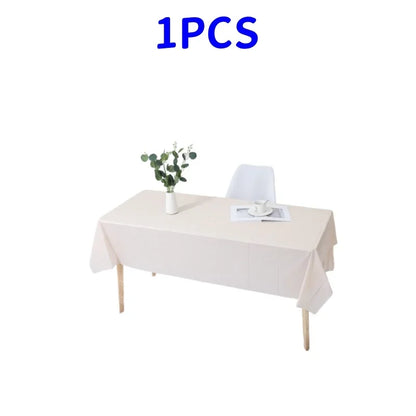 1pc Reusable Tablecloths 137x183cm BPA Free Plastic Dining Table Cover Cloth for Parties Picnic Camping Disposable Tablecloths