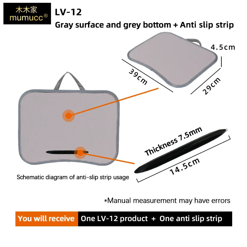 MUMUCC Multifunctional Laptop Desk With Cushion and Filled with Foam Particles, Small Pillow Table, Hard Mouse Pad Large