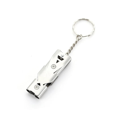 1Pcs Double Pipe Whistle Pendant Keychain High Decibel Portable Outdoor Survival Emergency Camping Tool Multifunction Whistle