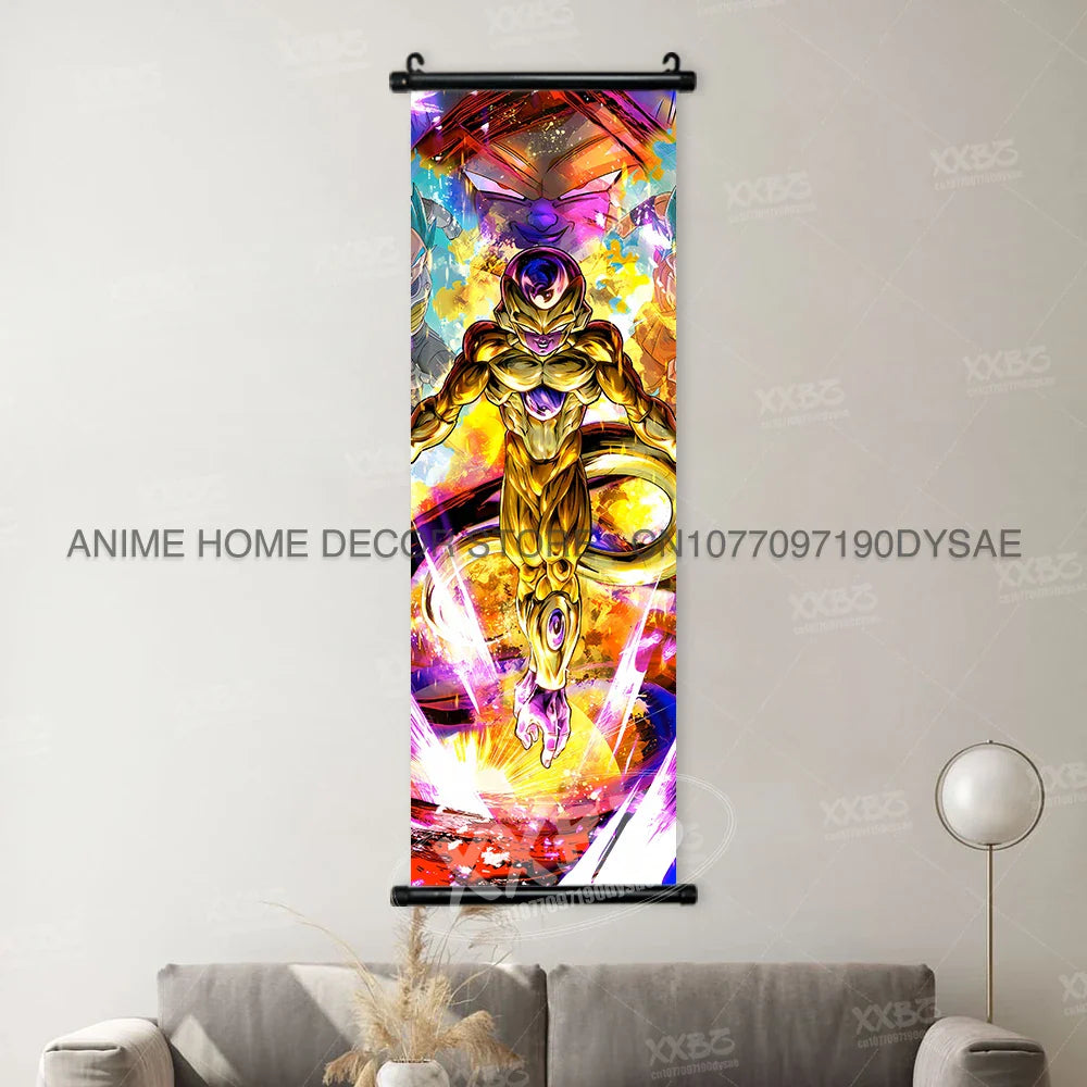 Dragon Ball Posters Anime Figures Wall Art Frieza Home Decor VegetaIII Scrolls Picture Goku Hanging Painting Son Gohan Wallpaper