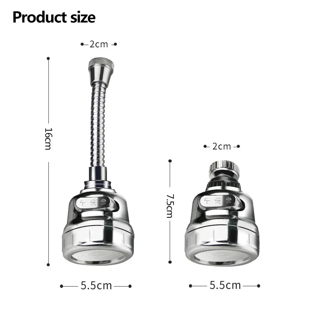 360 Degree Swivel Kitchen Faucet Aerator Adjustable Dual Mode Sprayer Filter Diffuser Water Saving Nozzle Faucet Connector