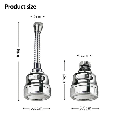 360 Degree Swivel Kitchen Faucet Aerator Adjustable Dual Mode Sprayer Filter Diffuser Water Saving Nozzle Faucet Connector