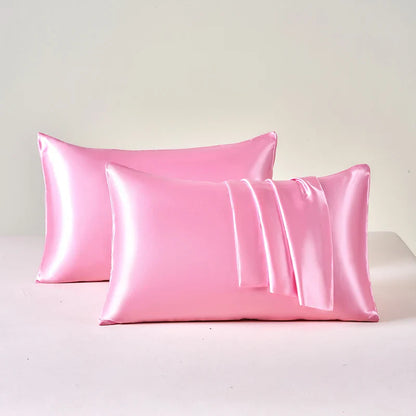 2pcs Satin Pillowcase for Skin and Hair, Satin Pillow Cases Set of 2 Soft Breathable Smooth Cooling Pillow Covers for Sleeping