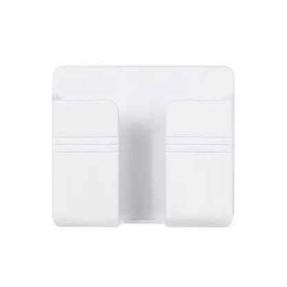 2PCS Wall Mounted Mobile Phone Charging Case Holder with Adhesive Remote Control Base Non Perforated Wall Storage Rack Base