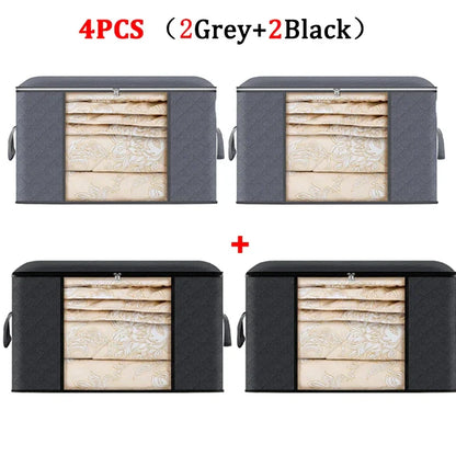 Large Capacity Clothes Storage Bag Foldable Dustproof Blanket Cotton Quilt Storage Containers for Organizing Bedroom Closet Bag